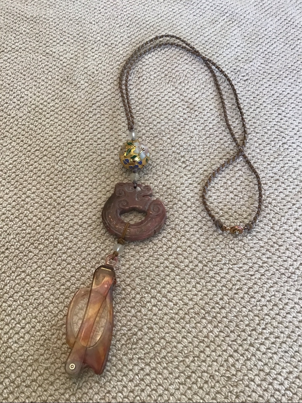 Vintage-Inspired Brown Resin Folding Reading Glasses Necklace
